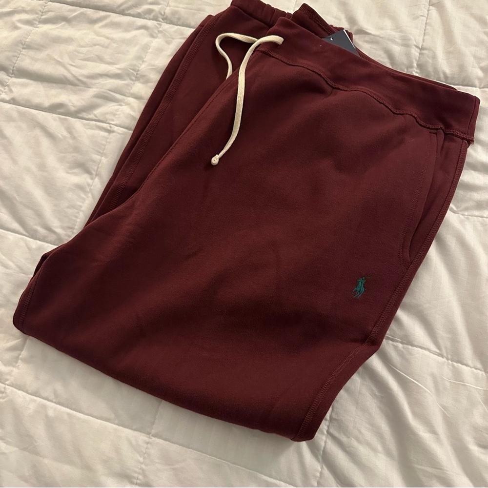 Ralph Lauren Polo RL Fleece Sweatpants | Men’s 2XB | Maroon Red - New with Tags - Picture 7 of 7